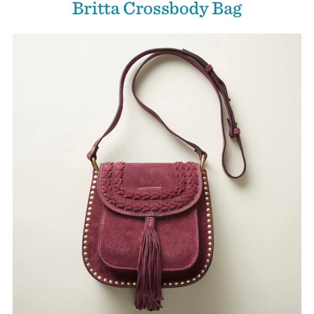 Britta Crossbody Suede Bag in Wine